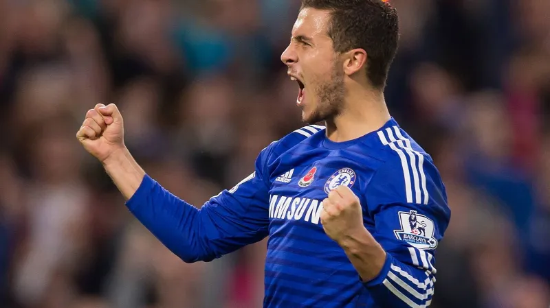Slavící Eden Hazard z Chelsea