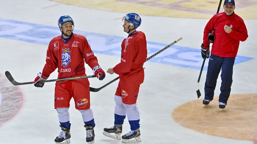 Jan Kovář (vlevo) a Roman Červenka na tréninku reprezentace