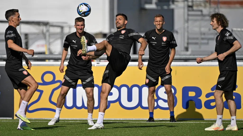 Trnénink českých fotbalistů