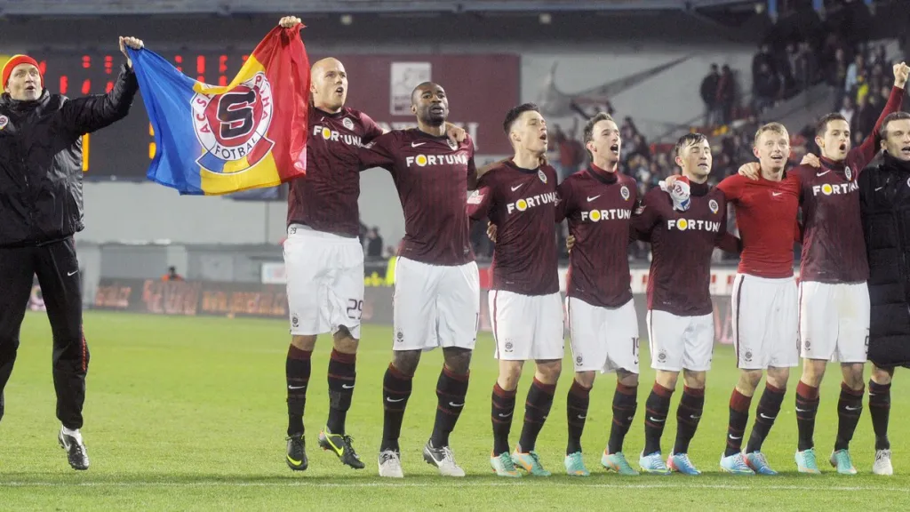 Radující se hráči Sparty