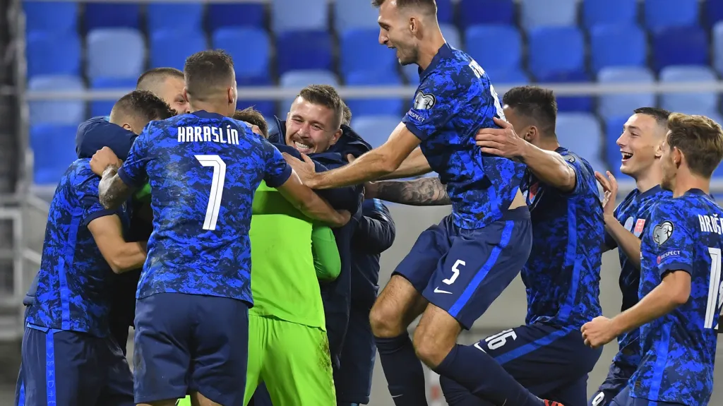 Radost fotbalistů Slovenska