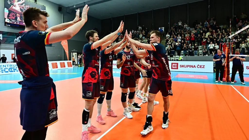 Radost volejbalistů celku Lvi Praha