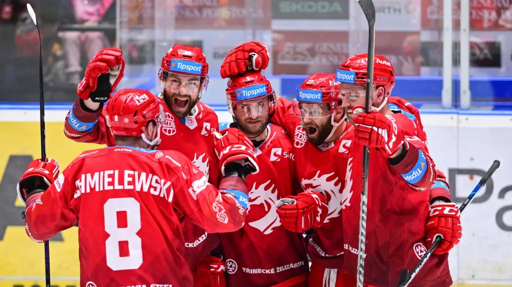 Radost hokejistů Třince