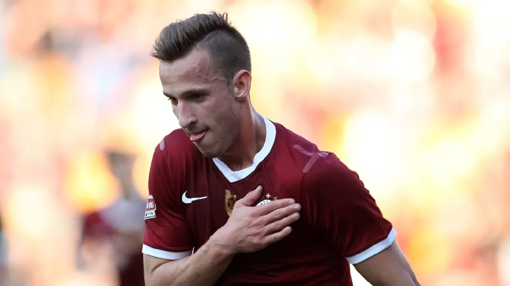 Radost Matěje Hybše z gólu Jablonci