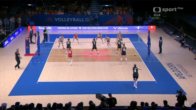 Závěr druhého setu utkání Česko – Belgie