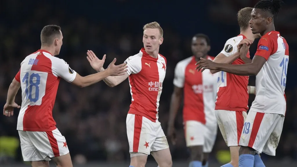 Radost fotbalistů Slavie