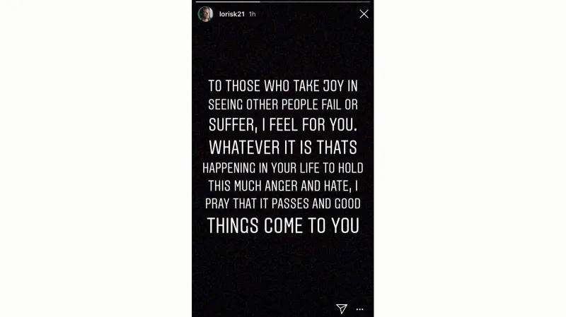 Vyjádření Lorise Kariuse na Instagramu