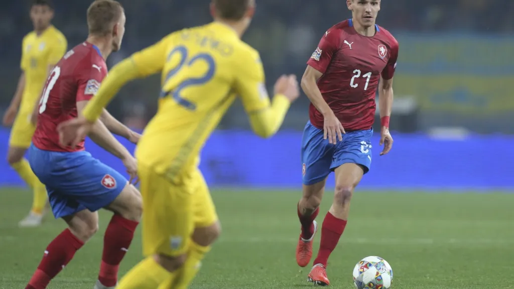 David Pavelka v utkání proti Ukrajině