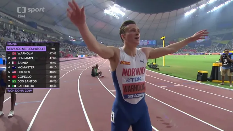 Finále běhu mužů na 400 m překážek