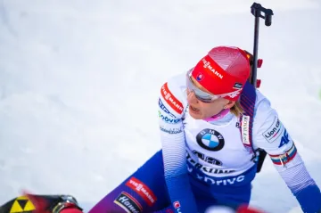 Anastasia Kuzminová v cíli sprintu