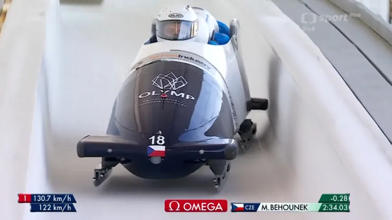 Třetí a čtvrtá jízda Běhounkova čtyřbobu na MS