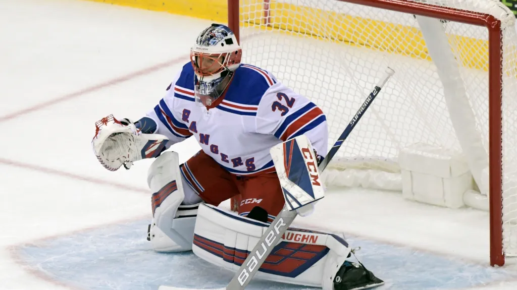 Brankář Marek Mazanec ještě v dresu New York Rangers