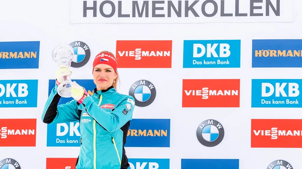 Gabriela Koukalová s křišťálovým glóbem