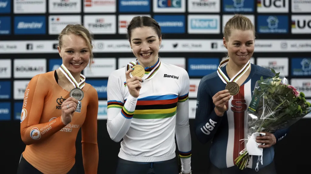 Medailistky ze scratche na MS v Roubaix