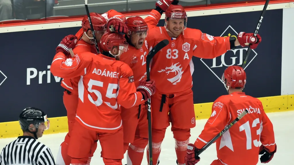 Radost hokejistů Třince