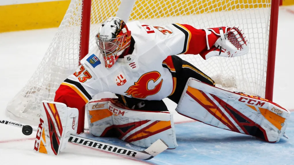 David Rittich v zápase proti Dallasu