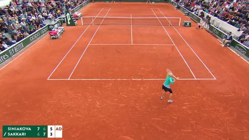 Závěrečný gem utkání Siniaková - Sakkariová