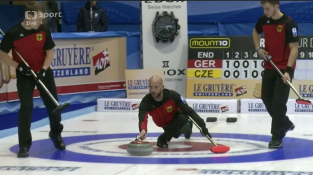 Sestřih utkání ME v curlingu Česko - Německo