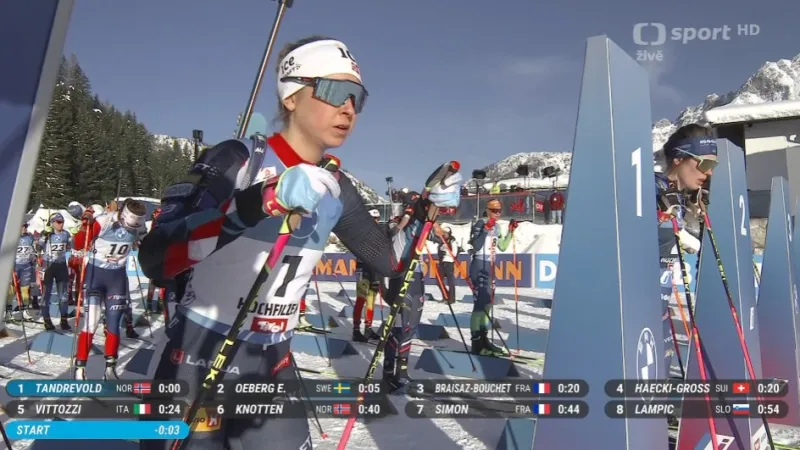 Sestřih stíhačky biatlonistek v Hochfilzenu