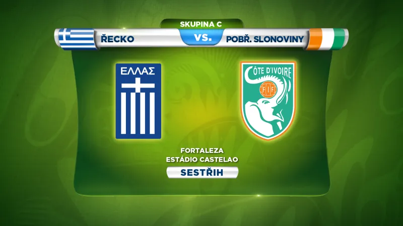 Sestřih utkání Řecko - Pobřeží slonoviny