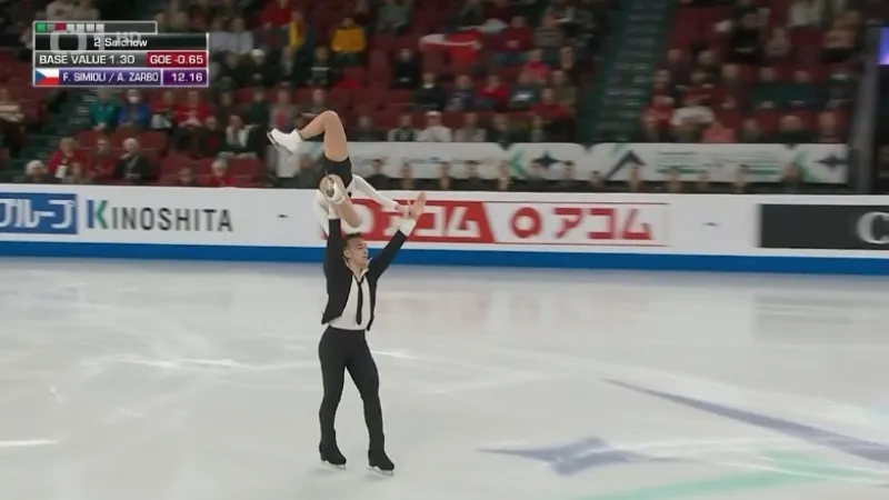 Simioliová a Zarbo získali v krátkém programu 46,84 bodu
