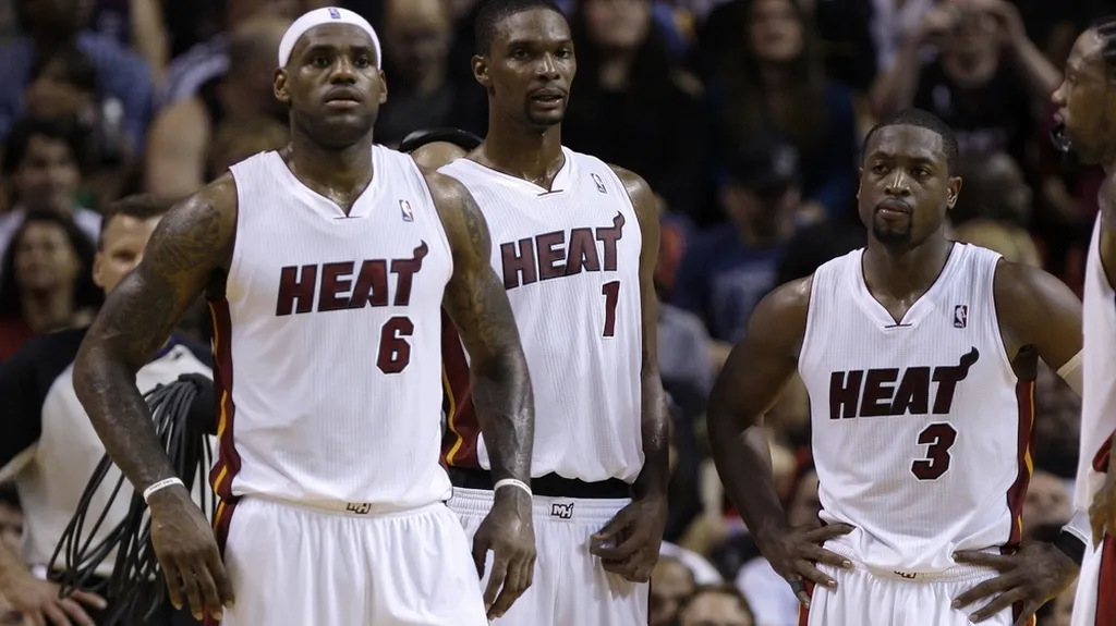 LeBron James, Chris Bosh a Dwyane Wade