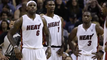 LeBron James, Chris Bosh a Dwyane Wade
