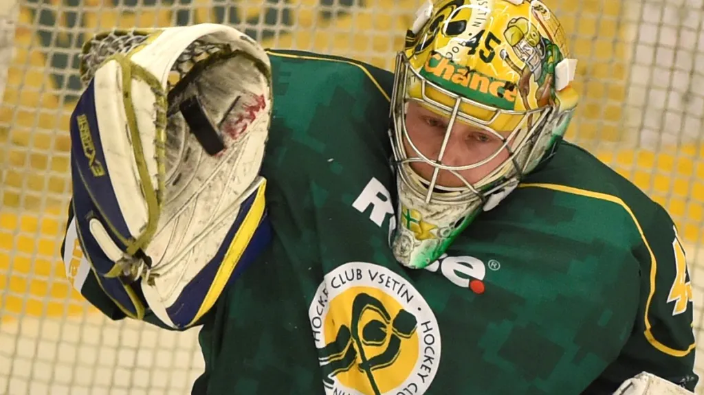 Vsetínský brankář David Gába