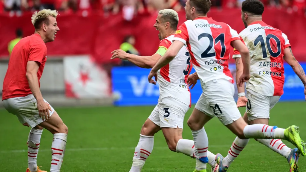 Radost hráčů Slavia Praha 