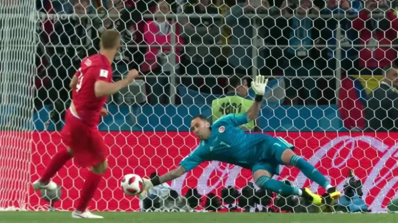 Penaltový rozstřel v utkání Kolumbie - Anglie