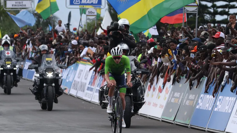 Závěr silničního závodu mužů na MS v Kigali