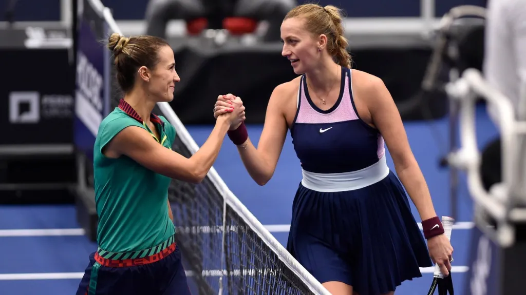 Petra Kvitová po vítězství nad Bernardou Peraovou