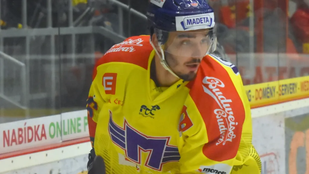 Útočník Českých Budějovic Jan Veselý