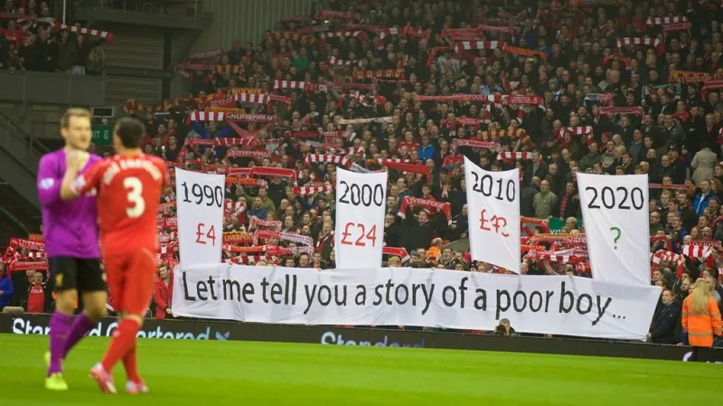 Transparent fanoušků Liverpoolu