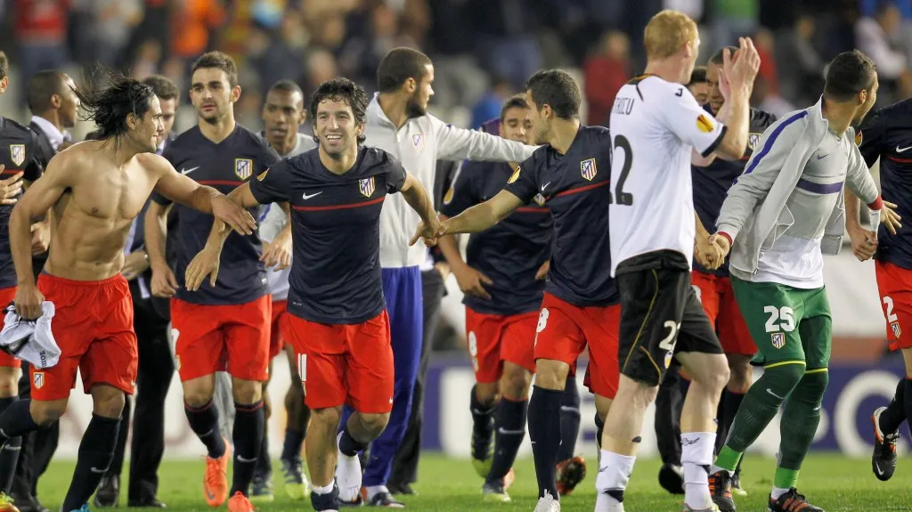 Radost fotbalistů Atlética Madrid