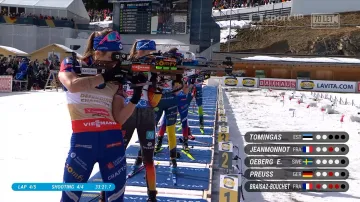 Sestřih závodu s hromadným startem biatlonistek MS v Lenzerheide