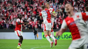 Radost hráčů Slavie během derby se Spartou