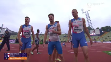 Vítězný rozběh české štafety mužů na 4x400 metrů a ohlas