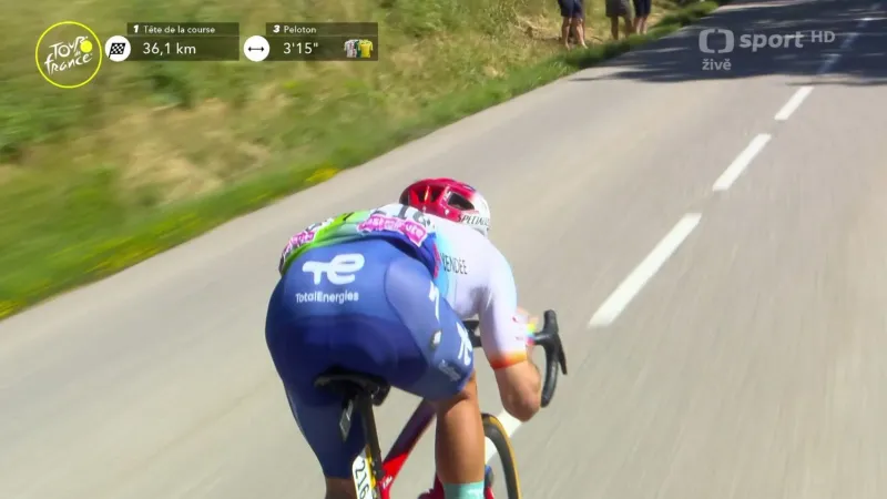 Problémy Pierra Latoura ve sjezdu v 13. etapě Tour de France