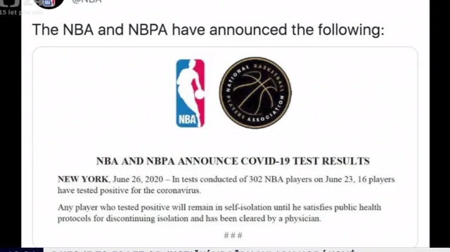 NBA nemění plán na restart ročníku navzdory pozitivním testům