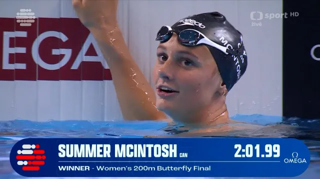 McIntoshová má třetí zlato, z dvoustovky motýlek