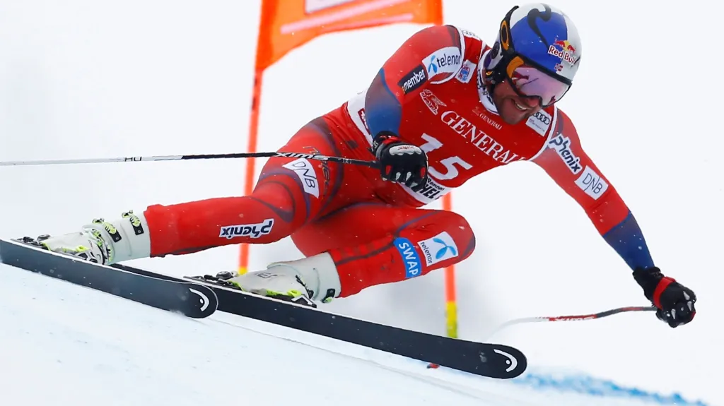 Aksel Lund Svindal během Super-G v Kitzbühelu