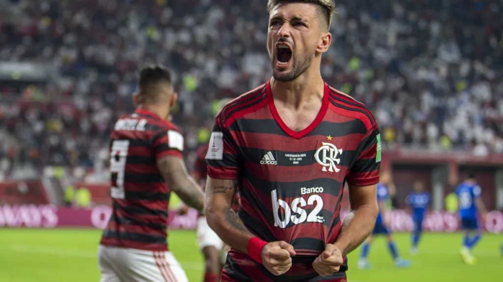 De Arrascaeta se raduje po góĺu Flamenga