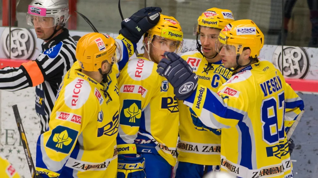 Radující se zlínští hráči