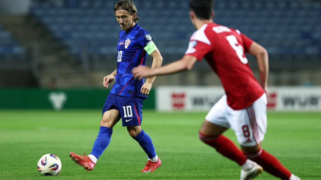 Luka Modrič v utkání s Gibraltarem