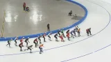 Záznam závodu rychlobruslařek s hromadným startem