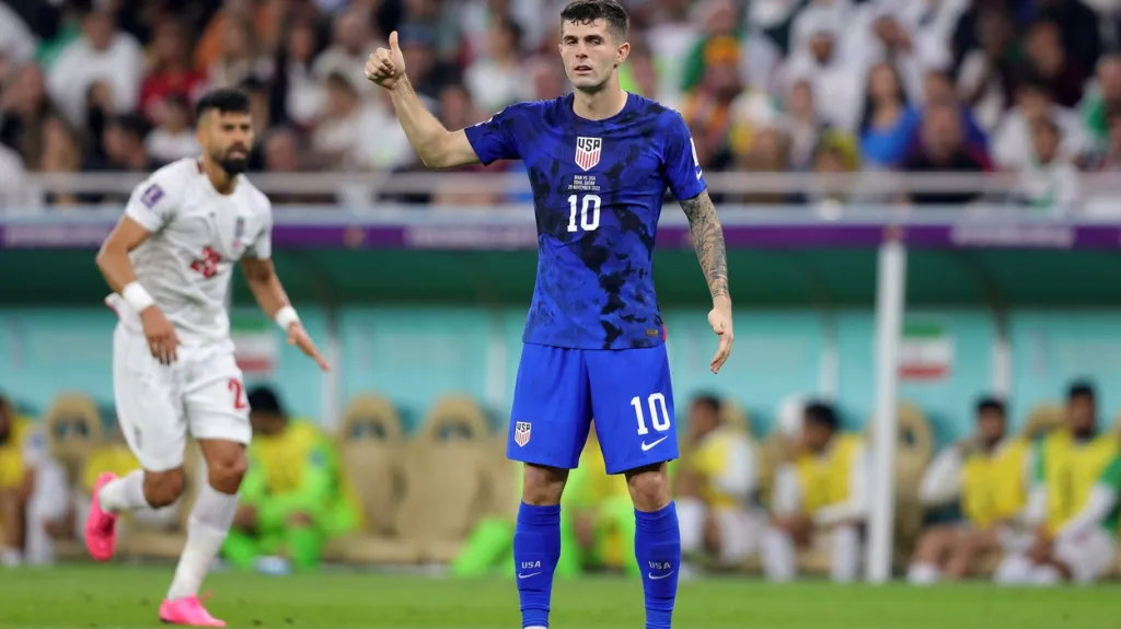 Christian Pulisic v zápase proti Íránu