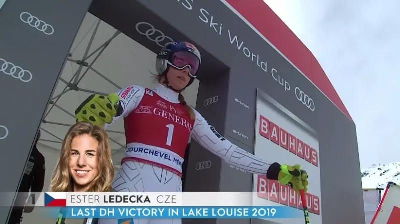 Jízda Ester Ledecké při sjezdu v Courchevelu