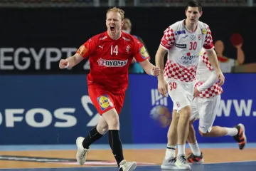 Dán Anders Zachariassen slaví trefu proti Chorvatům