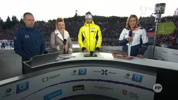 Studio ČT po závodu s hromadným startem žen